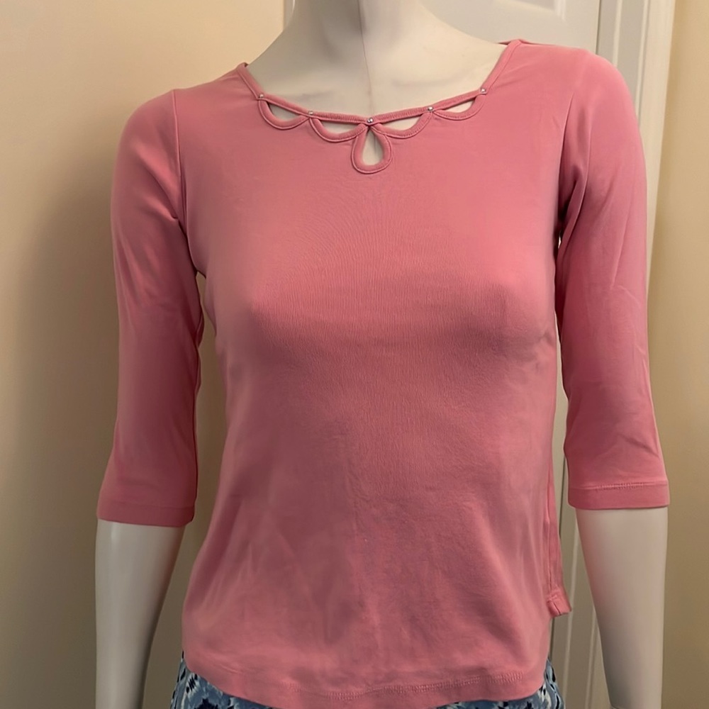 Embellished top by Karen Scott Cotton Size Small Petitie